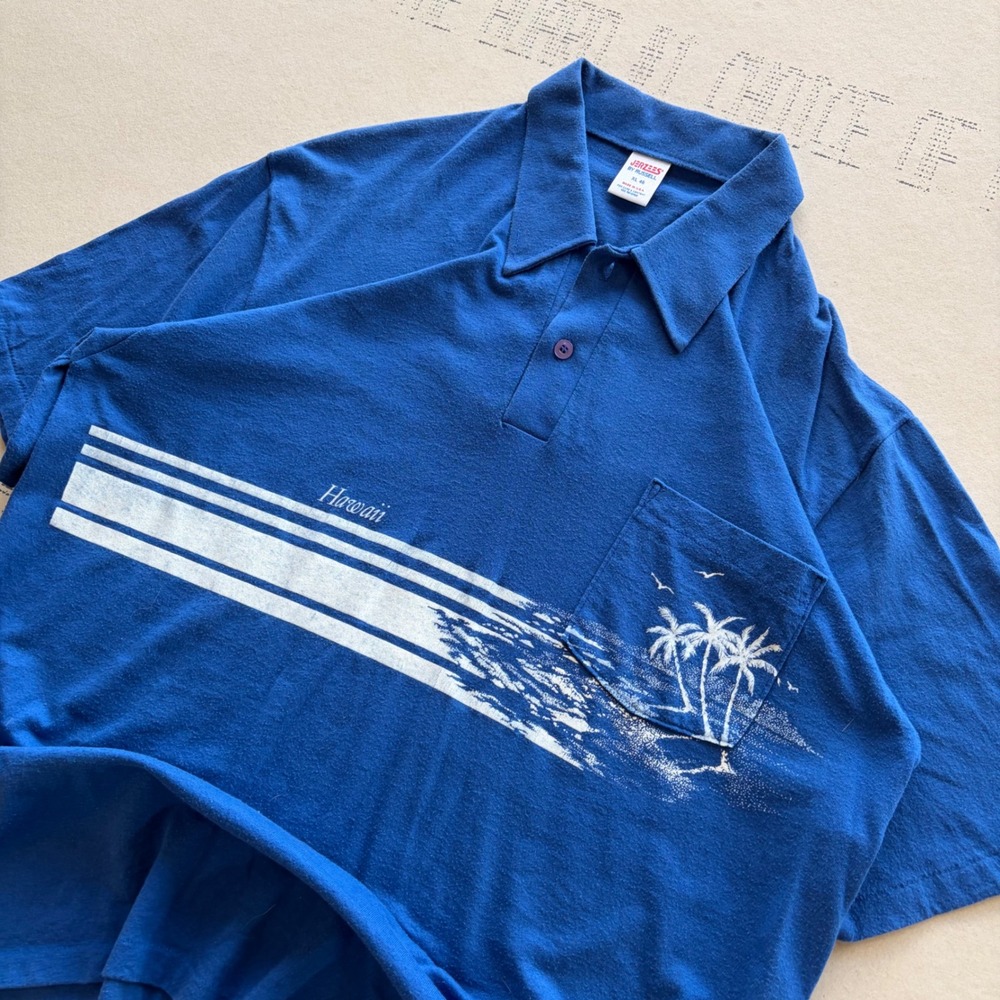 Vintage 90s Jerzees Hawaii Polo Shirt
